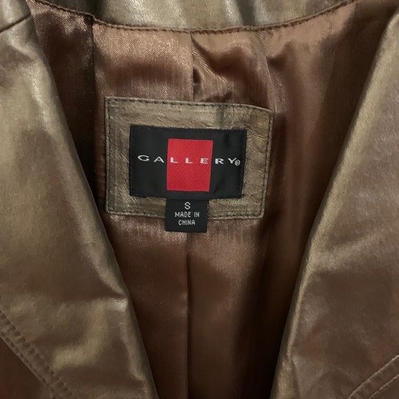 Gold leather jacket, size Small - Picture 6 of 6